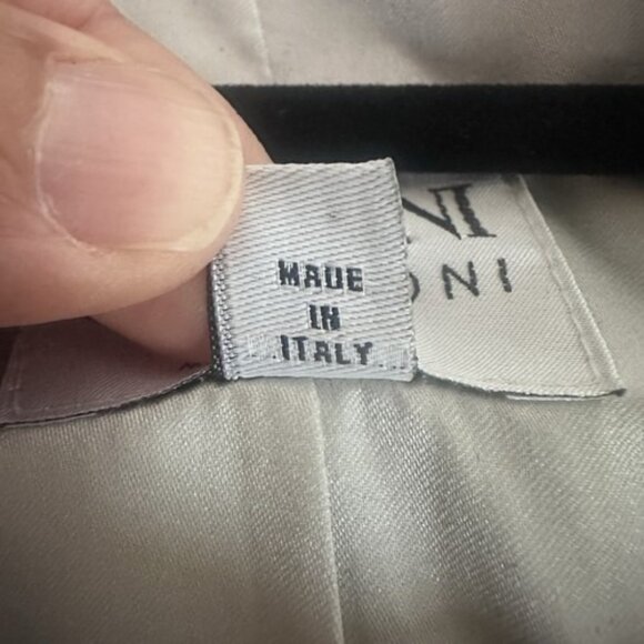 Armani Collezione Vintage Black/White Cropped Blazer Size 16 Asymmetrical Lined - Picture 8 of 13